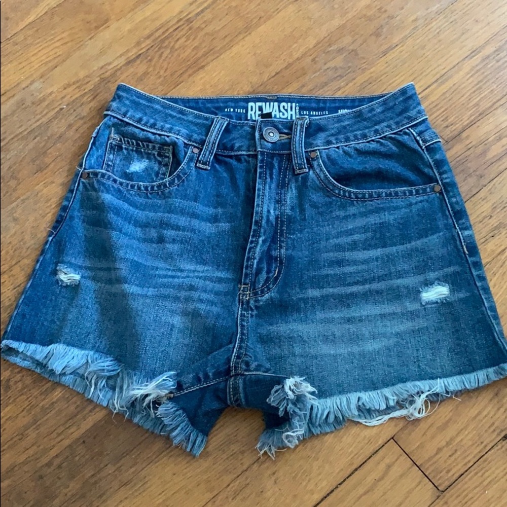 High rise denim shorts